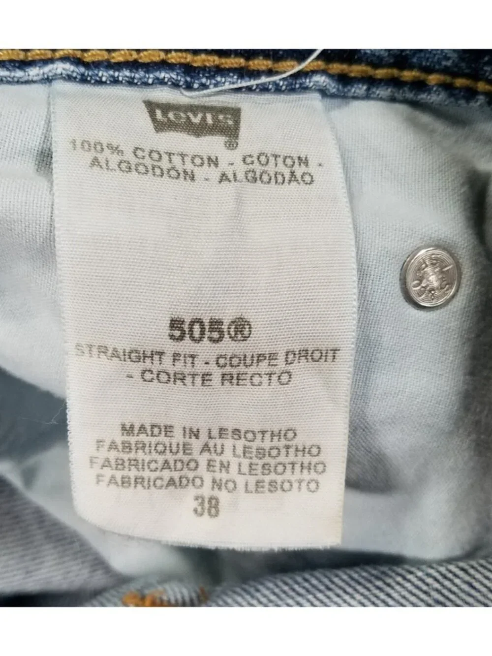 Levi's 505 Straight Fit Jean Denim Shorts Medium Blue Wash Outdoor Work Men's 38